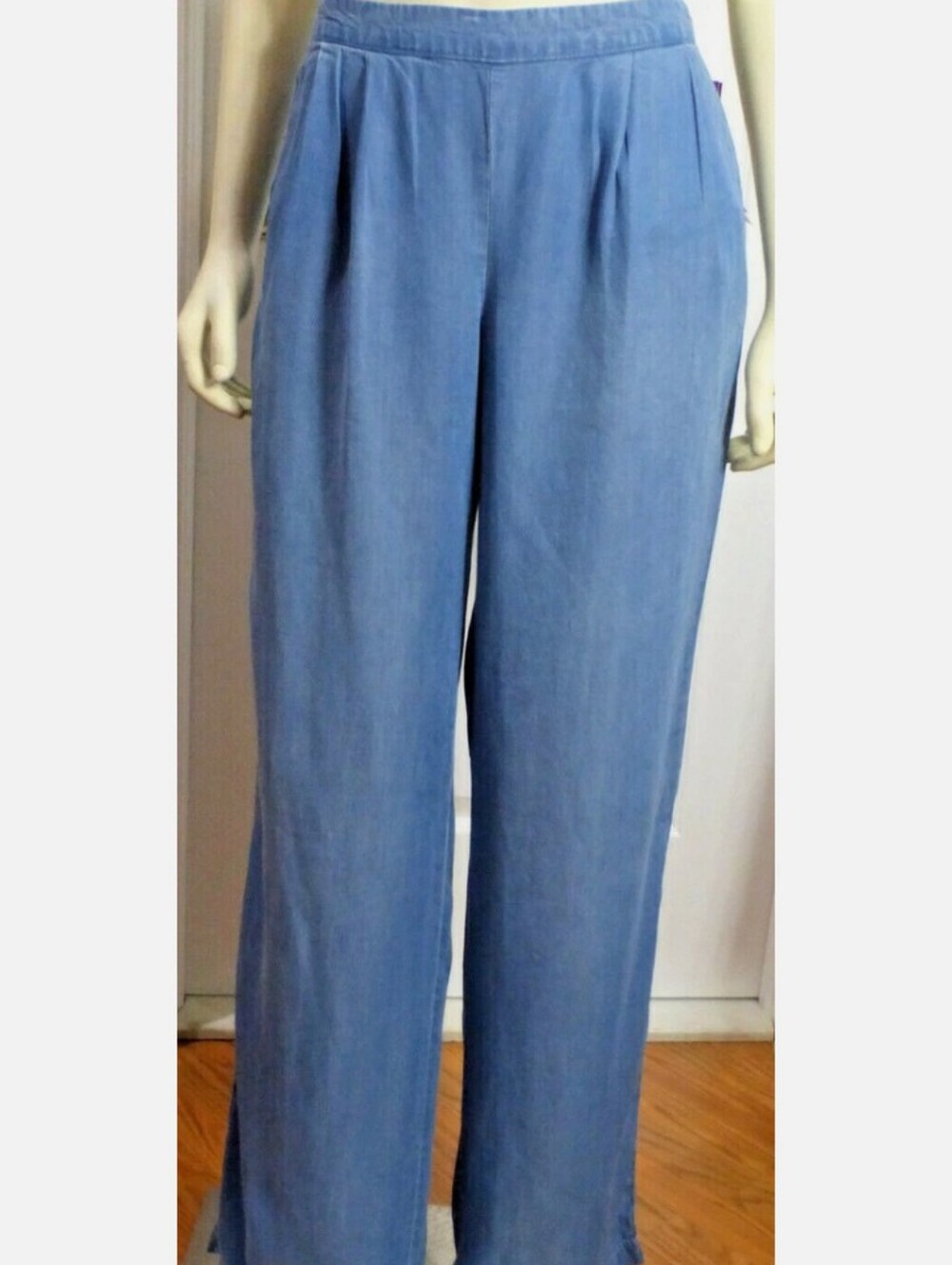 Merona Chambray Wide Leg Jeans in Blue